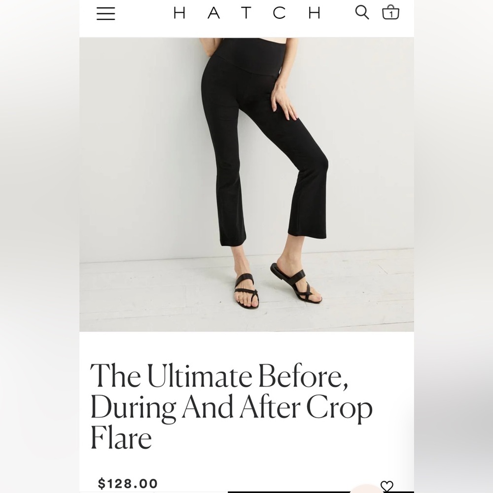 Hatch- The Ultimate Before, During And After Crop Flare, size Small, Black